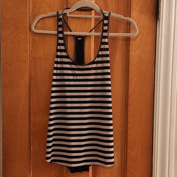 Lululemon Water Bound Singlet Apex Stripe Printed Black Dune Stripe Women’s Sz M - Picture 4 of 7